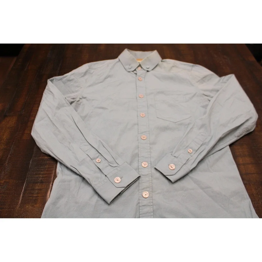Gucci Shirt Mens 15.5 32 Blue Solid Slim Fit Dress Long Lightweight Uniform